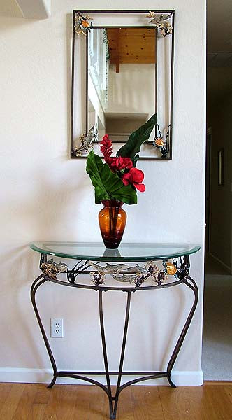 Dolphin Entry Table and Mirror Set