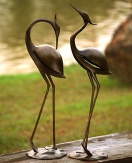 Heron Statues Garden Pair