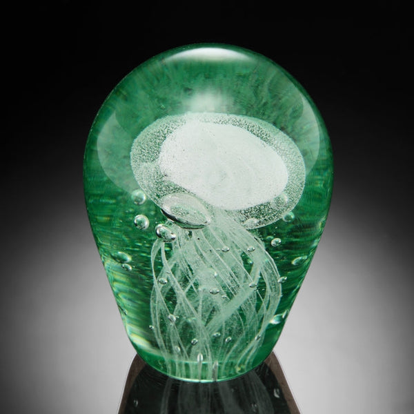 Jellyfish Art Glass Green Spiral