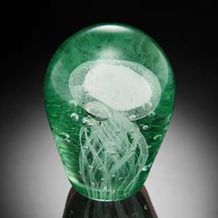 Jellyfish Art Glass Green Spiral