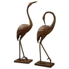 Garden Cranes Statues Graceful Pair