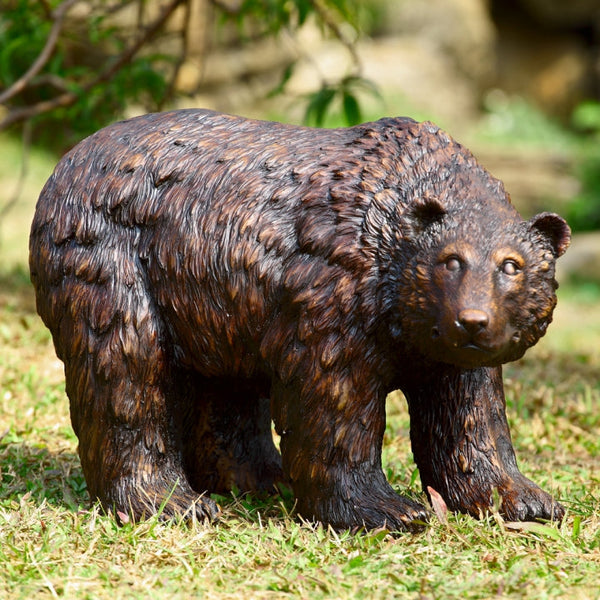 Bear Sculpture Rust Finish Garden
