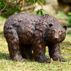 Bear Sculpture Rust Finish Garden