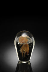 Jellyfish Art Glass Yellow Glow in the Dark