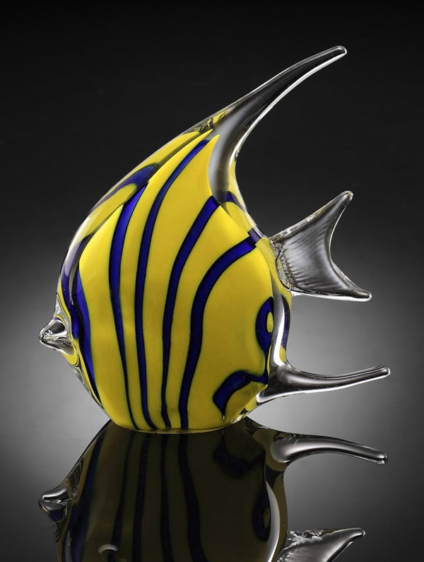 Angel Fish Art Glass Yellow