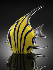Angel Fish Art Glass Yellow