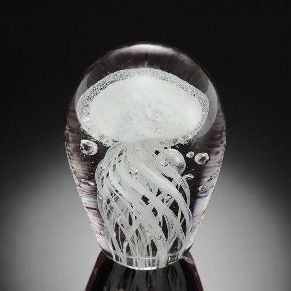 Jellyfish Art Glass Clear Spiral