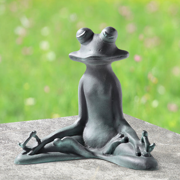 Contented Yoga Frog Garden Scu - Seven Dolphins