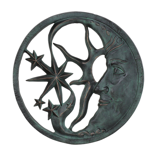 Moon and Star Wall Plaque Sculpture