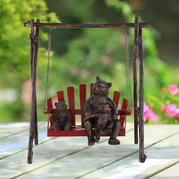 Bear and Cubs on Porch Swing G - Seven Dolphins