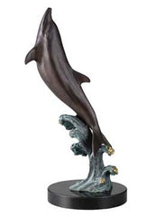 Dolphin Single Leaping in Bronze Finish