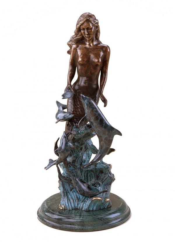 Mermaid and Dolphins Sculpture