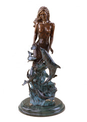 Mermaid and Dolphins Sculpture