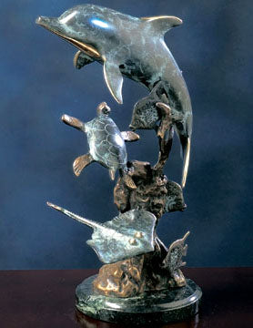 Dolphin and Undersea Friends Sculpture