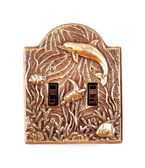 Seaworld Double Switch Cover - Seven Dolphins