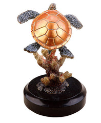 Sea Turtle and Coral Sculpture Small