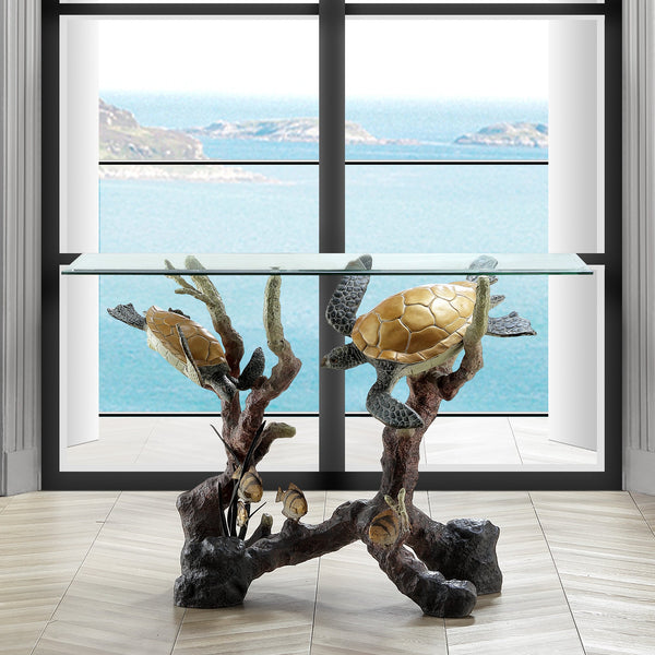 Sea Turtle Console Entry Way Sofa Table Fine Art