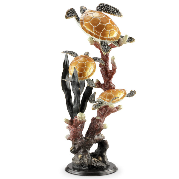 Sea Turtles Sculpture Life Sized Trio