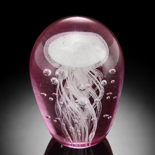 Jellyfish Art Glass Pink Spiral