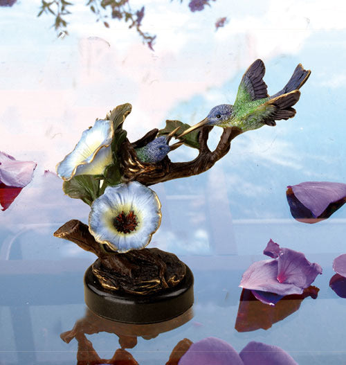 Hummingbird Sculpture Feeding Baby Broad Billed
