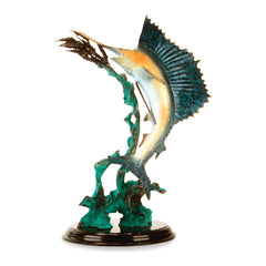 Sailfish Statue Hot Patina Finish
