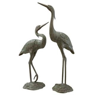 Heron Statues Garden Pair