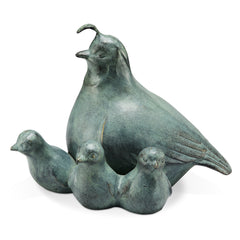 Quail and Babies Key Box Garden Decor
