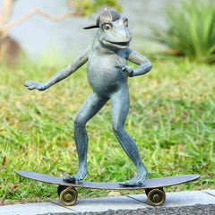 Frog Radical Skateboarding Garden Sculpture