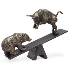 Bull and Bear Wall Street Struggle Sculpture
