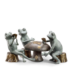 Frogs Card Cheat Garden Sculpture