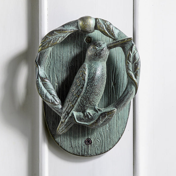 Hummingbird and Branch Doorknocker