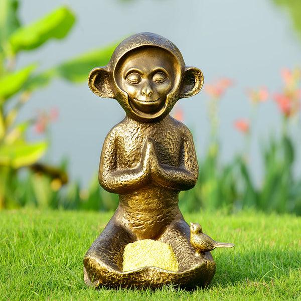 Monkey Meditating Birdfeeder