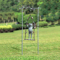 Frog Daredevil on Swing Garden Sculpture