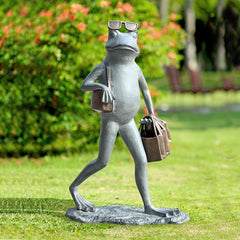 Frog Suave Shopper Garden Sculpture