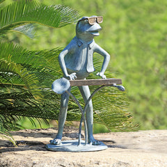 Frog Jazzy Keyboard Garden Sculpture