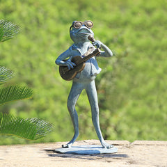 Frog Rock Star Garden Sculpture