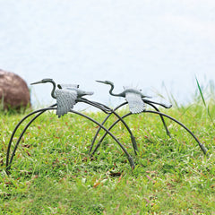 Cranes and Reeds Garden Pair Sculpture