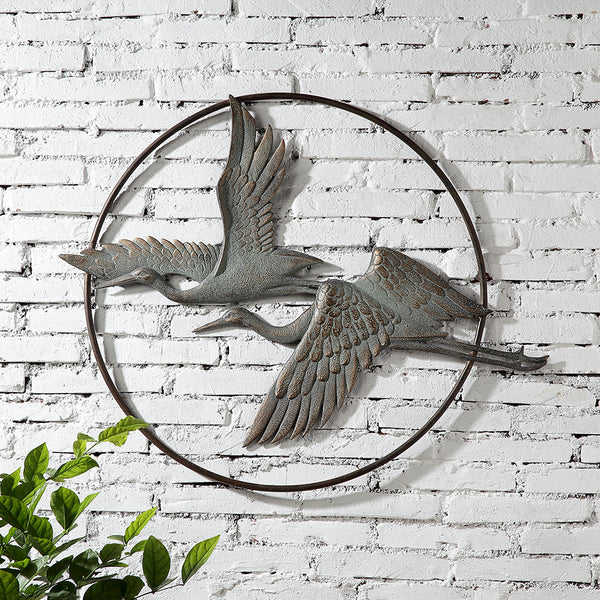 Herons in Flight Garden Wall Hook