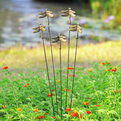 Dragonfly Garden Decor on Flexible Stake