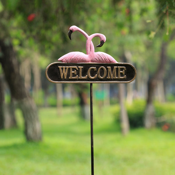 Flamingos Romantic Welcome Sign
