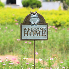 Frog and Cricket Welcome Home Sign