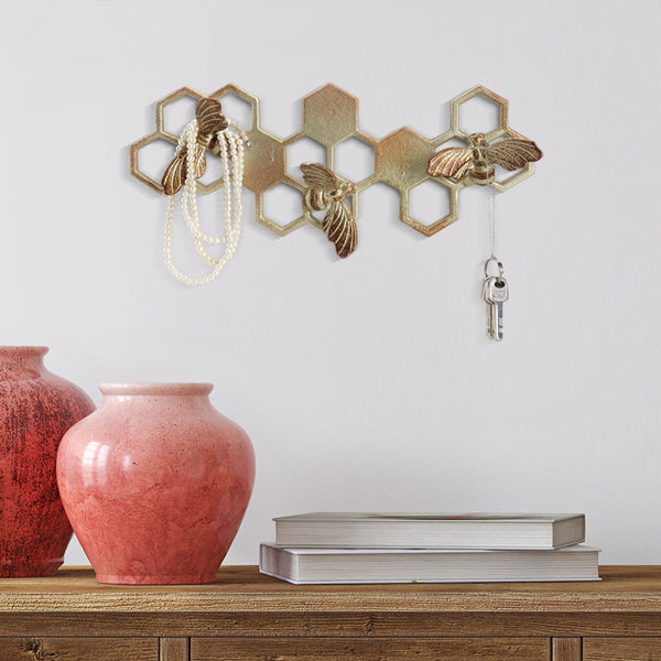 Honeycomb and Bee Key Hook