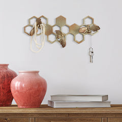 Honeycomb and Bee Key Hook