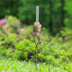 Bee and Beehive Rain Watcher Garden Thermometer