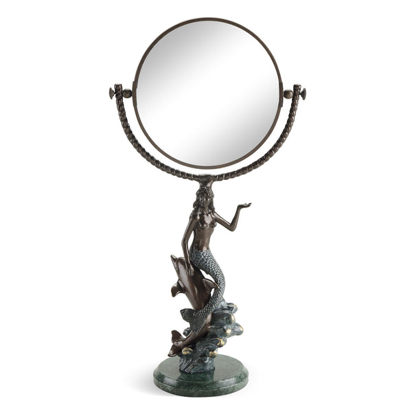 Mermaid and Dolphin Sculpture Mirror