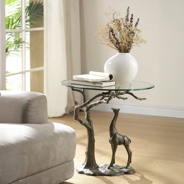 Savannah Giraffe End Table Sculpture
