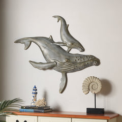 Whale and Cub First Surfacing Wall Plaque