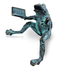 Frog Reading Sculpture