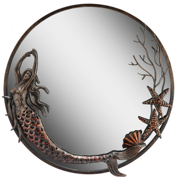 Mermaid and Sea Shells Round Mirror In Stock Ships Now