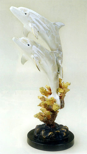 Dolphins on Marble Base Loving Couple